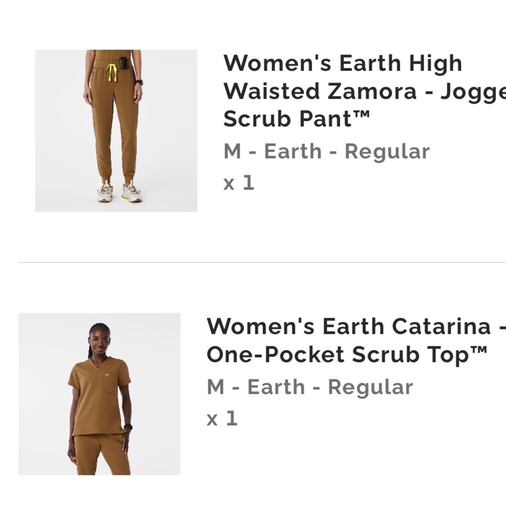 Figs Brown Jogger Pants and Catrina scrub top